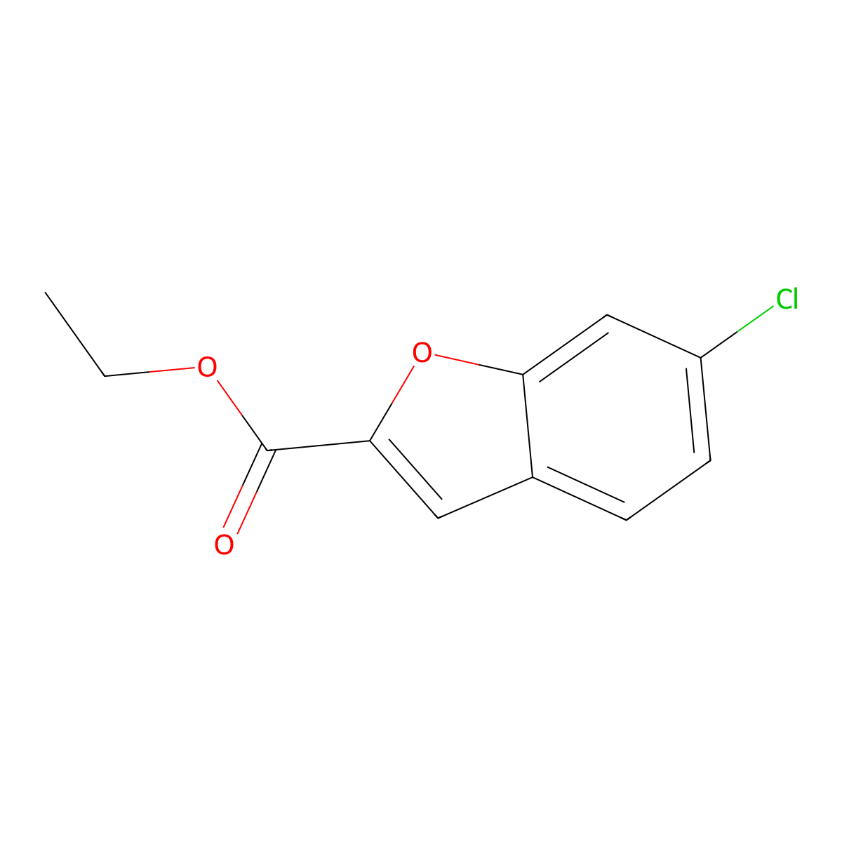Ethyl 6-chlorobenzofuran-2-carboxylate molecular structure, CAS 74222-19-8