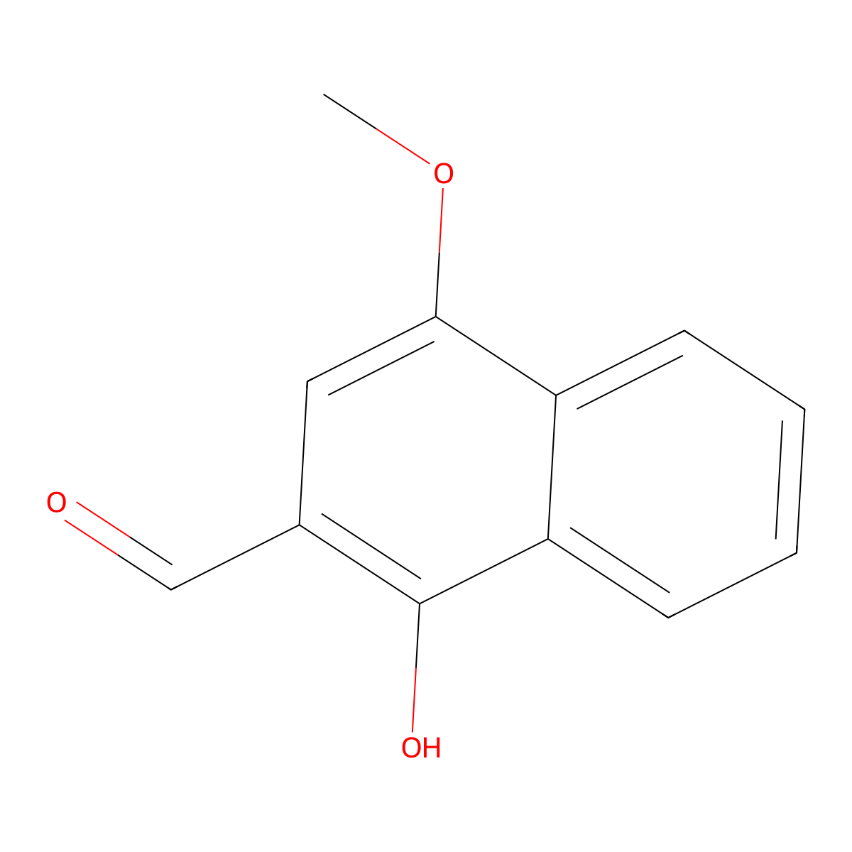 1-Hydroxy-4-methoxynaphthalene-2-carbaldehyde molecular structure, CAS 74222-23-4