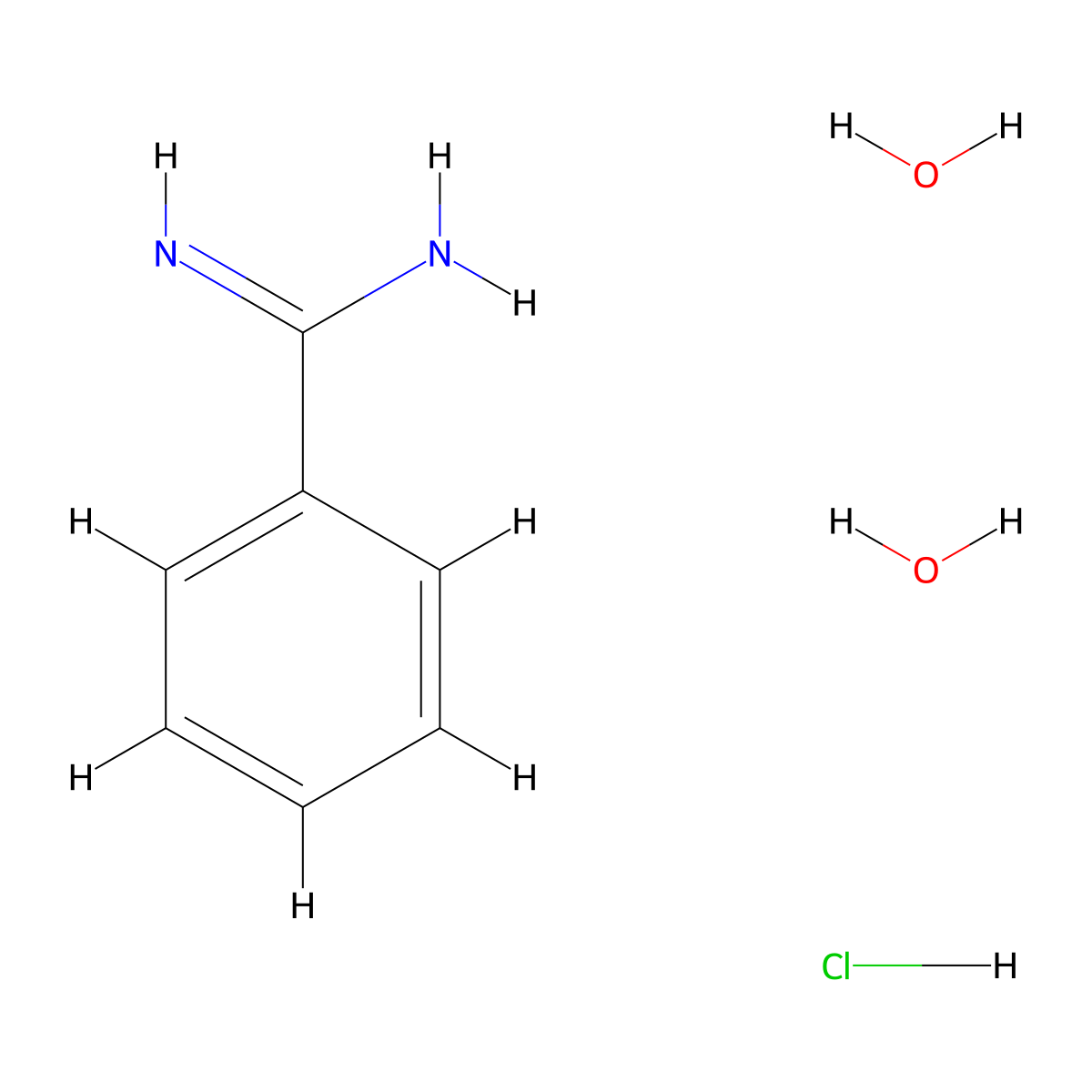 Benzimidamide hydrochloride dihydrate molecular structure, CAS 74222-83-6