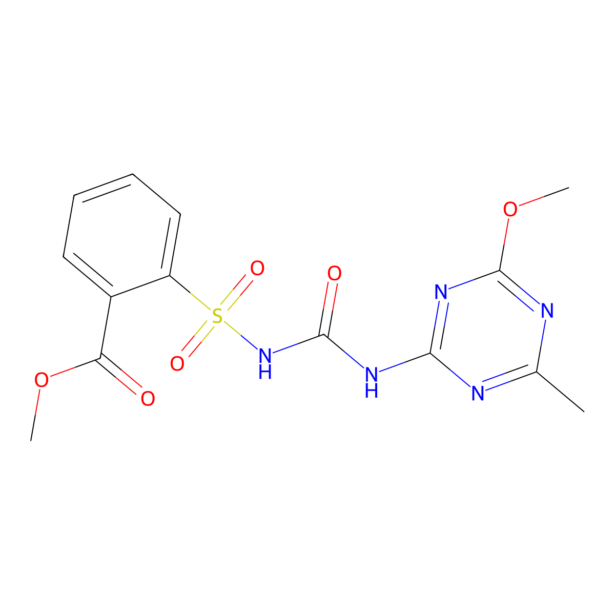 Metsulfuron-methyl molecular structure, CAS 74223-64-6