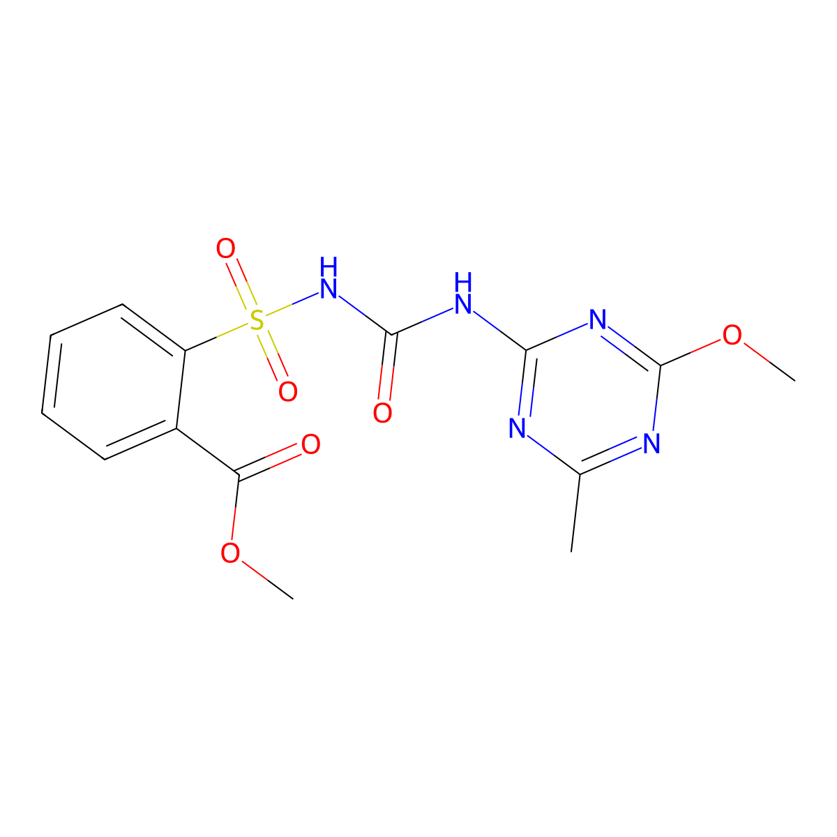 Metsulfuron-methyl molecular structure, CAS 74223-64-6