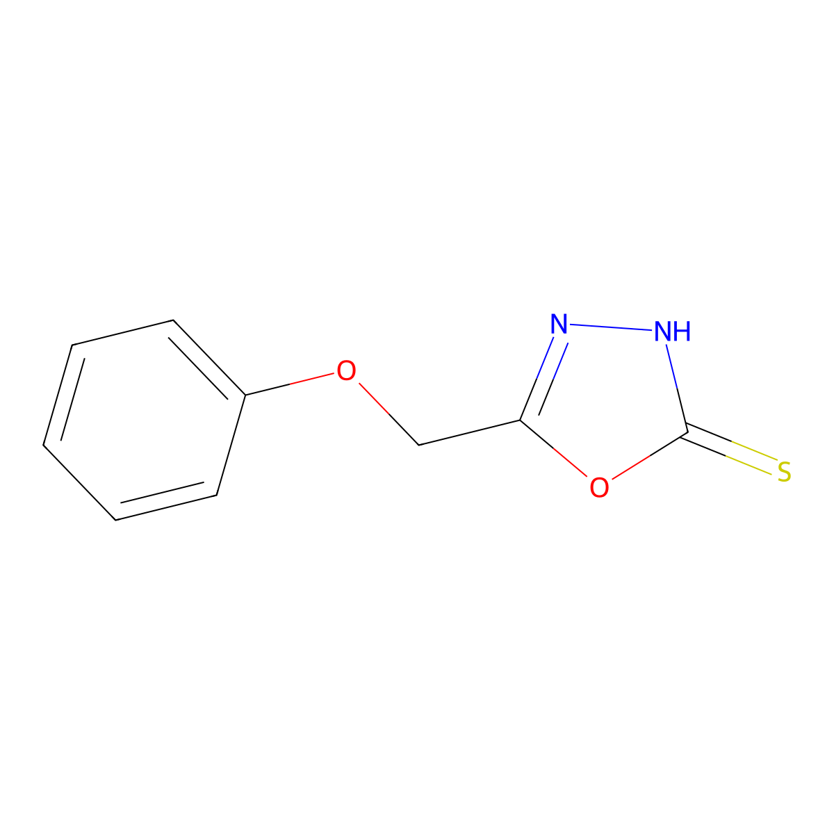 5-(Phenoxymethyl)-1,3,4-oxadiazole-2-thiol molecular structure, CAS 74228-33-4