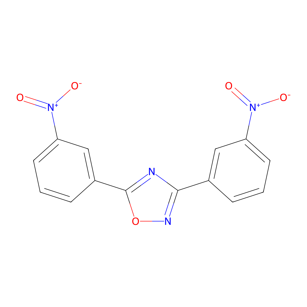 3,5-Bis(3-nitrophenyl)-1,2,4-oxadiazole molecular structure, CAS 74229-71-3