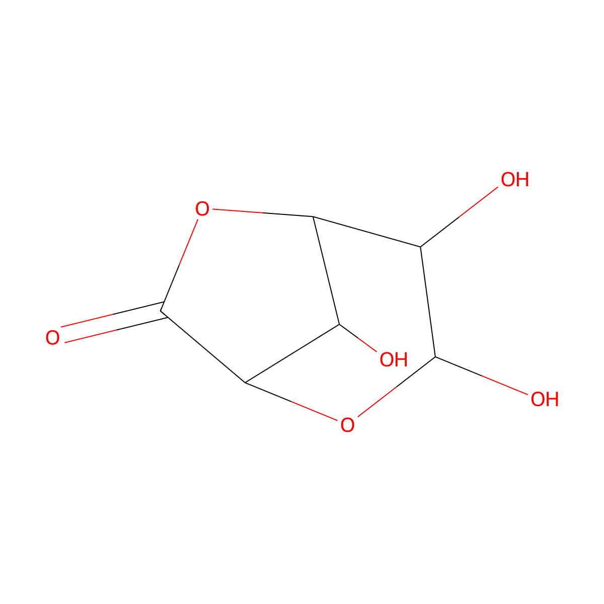 Mannuronic acid lactone molecular structure, CAS 7424-09-1