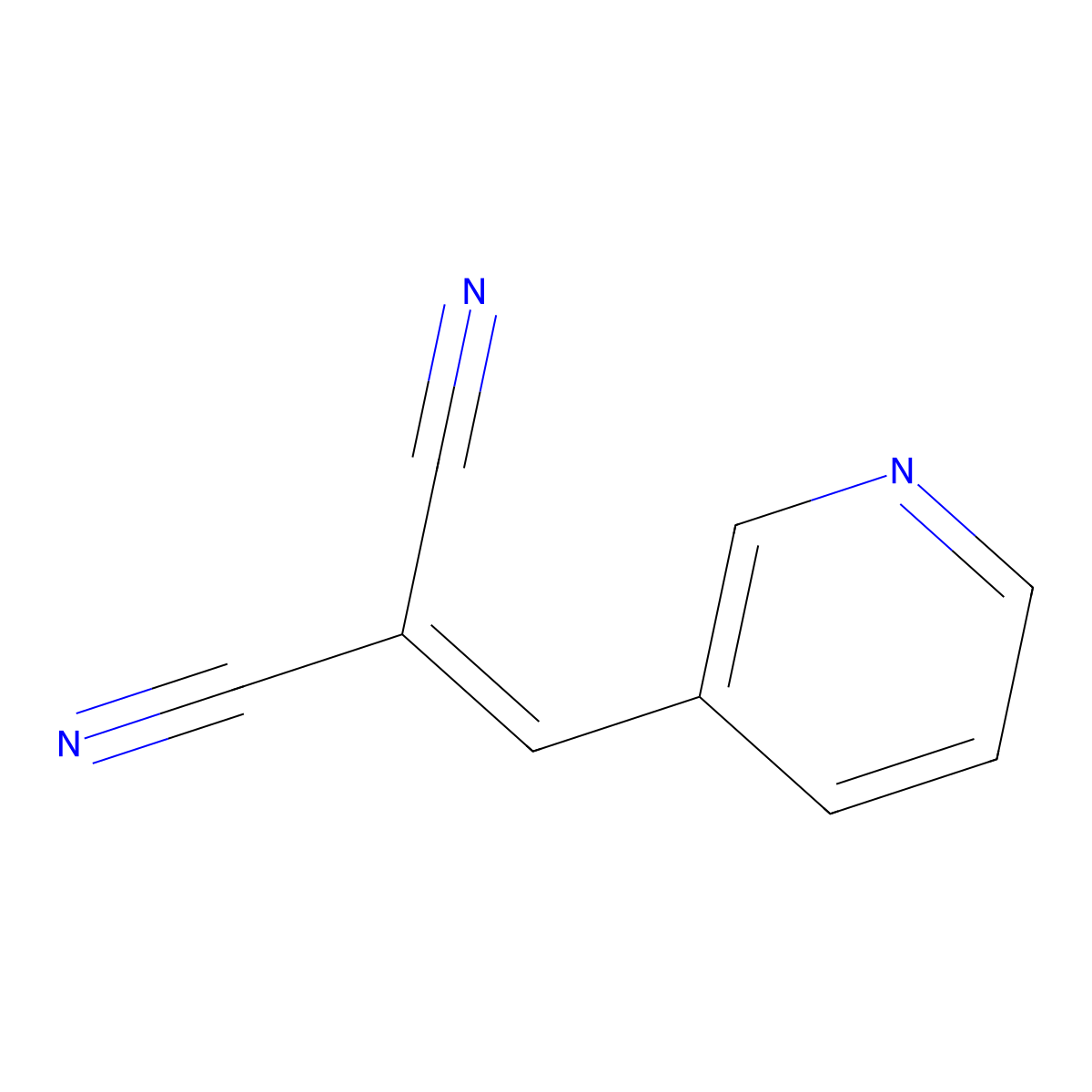 2-(3-Pyridinylmethylene)propanedinitrile molecular structure, CAS 7424-56-8