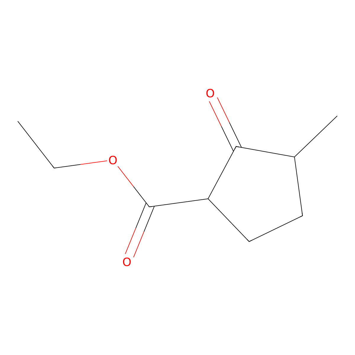 Cyclopentanecarboxylic acid, 3-methyl-2-oxo-, ethyl ester molecular structure, CAS 7424-85-3
