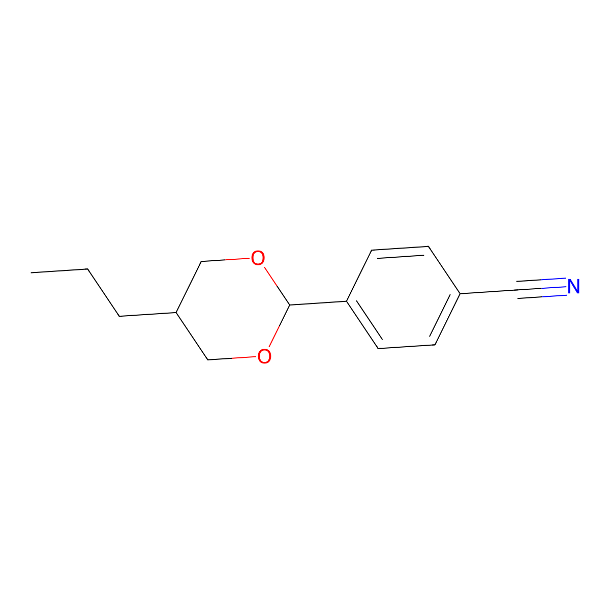 4-(5-Propyl-1,3-dioxan-2-yl)benzonitrile molecular structure, CAS 74240-64-5