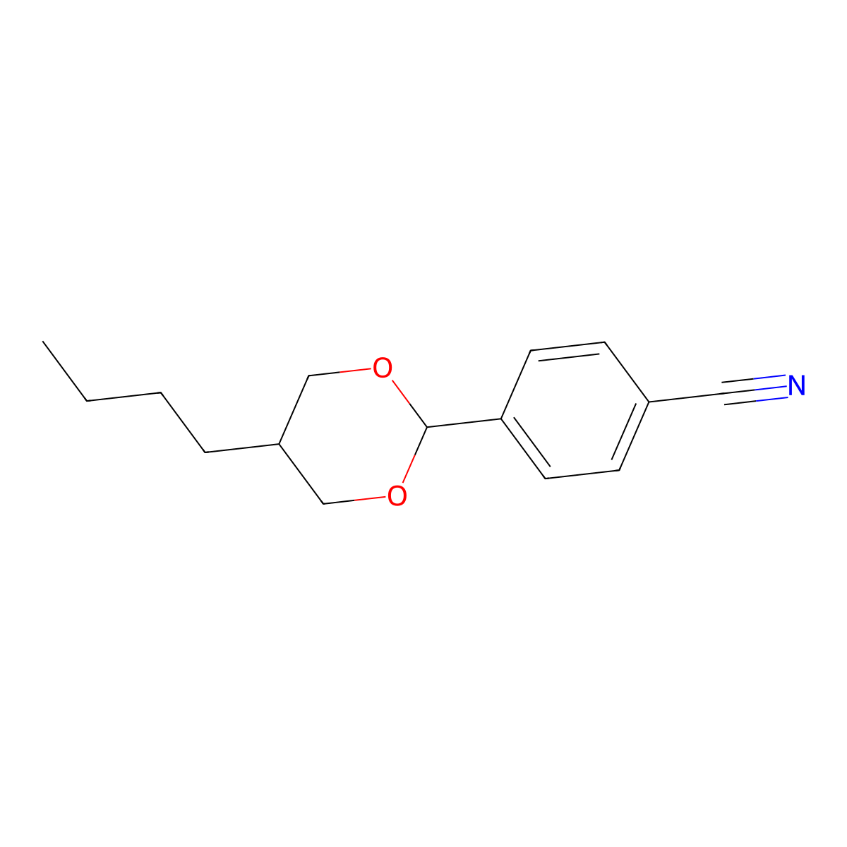 4-(5-Butyl-1,3-dioxan-2-yl)benzonitrile molecular structure, CAS 74240-65-6