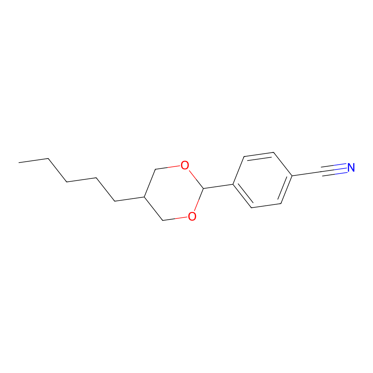 4-(5-Pentyl-1,3-dioxan-2-yl)benzonitrile molecular structure, CAS 74240-66-7