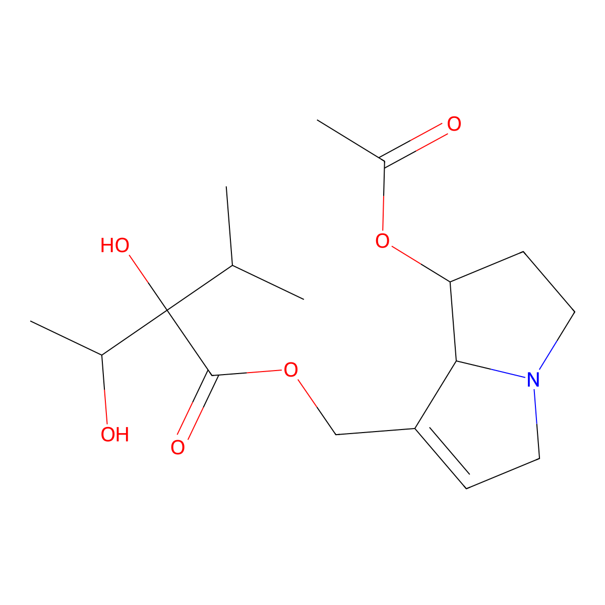 7-Acetylintermedine molecular structure, CAS 74243-01-9