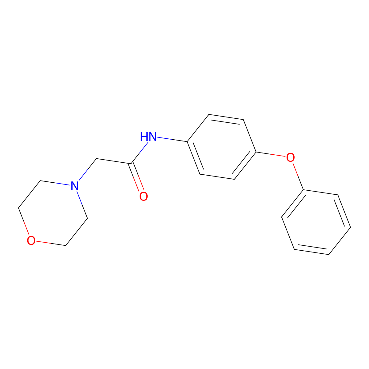 2-morpholino-N-(4-phenoxyphenyl)acetamide molecular structure, CAS 74245-74-2