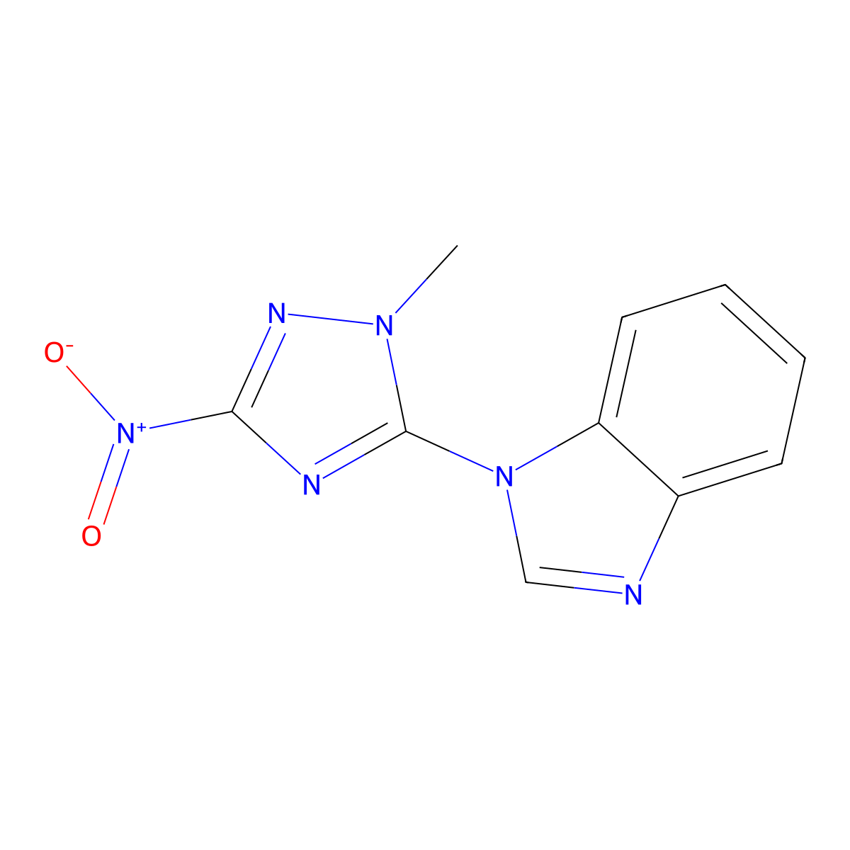 1-(2-Methyl-5-nitro-1,2,4-triazol-3-yl)benzimidazole molecular structure, CAS 74245-89-9