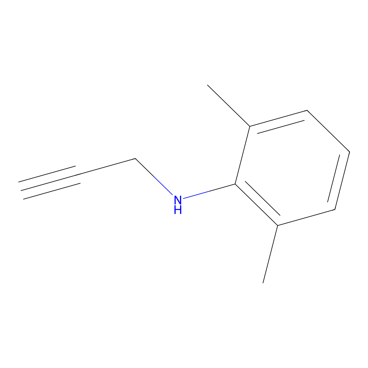2,6-dimethyl-N-prop-2-ynyl-aniline molecular structure, CAS 74248-48-9