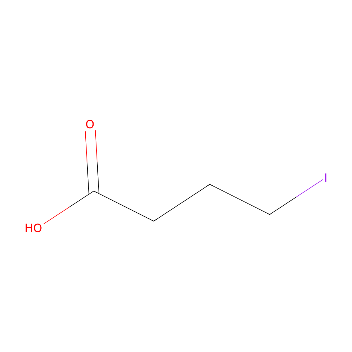 4-Iodobutyric acid molecular structure, CAS 7425-27-6