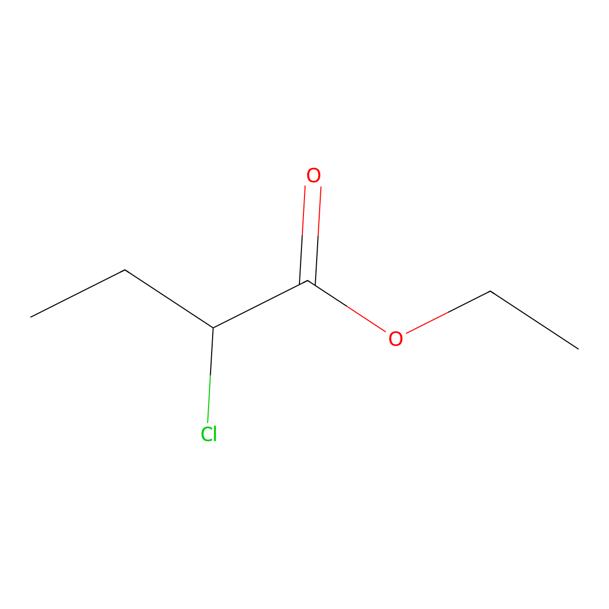 Ethyl 2-chlorobutanoate molecular structure, CAS 7425-45-8