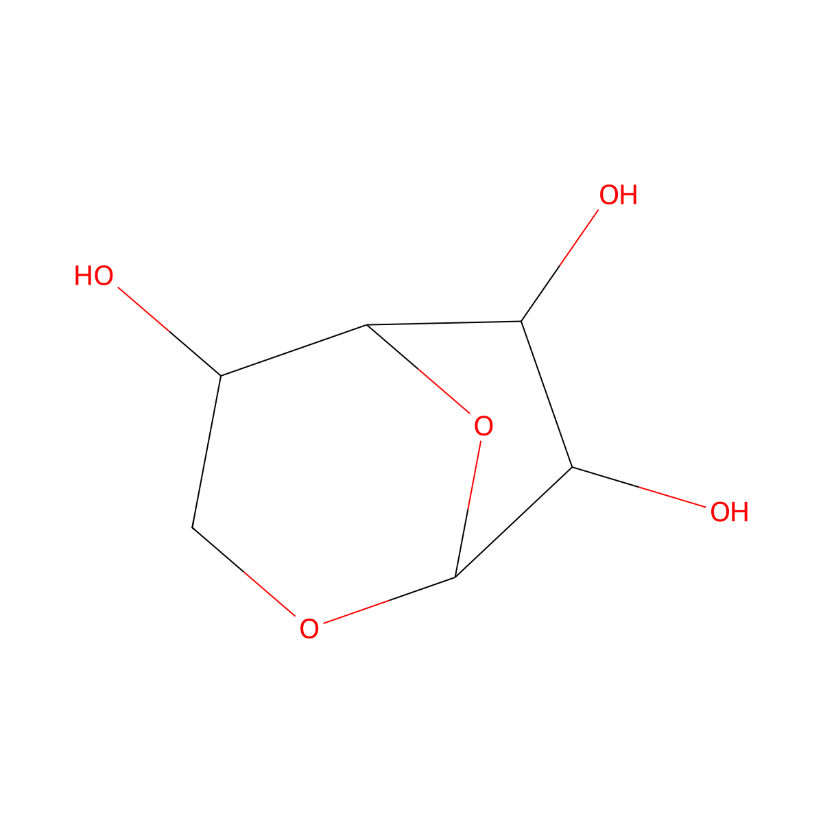 1,6-Anhydro-beta-D-glucofuranose molecular structure, CAS 7425-74-3