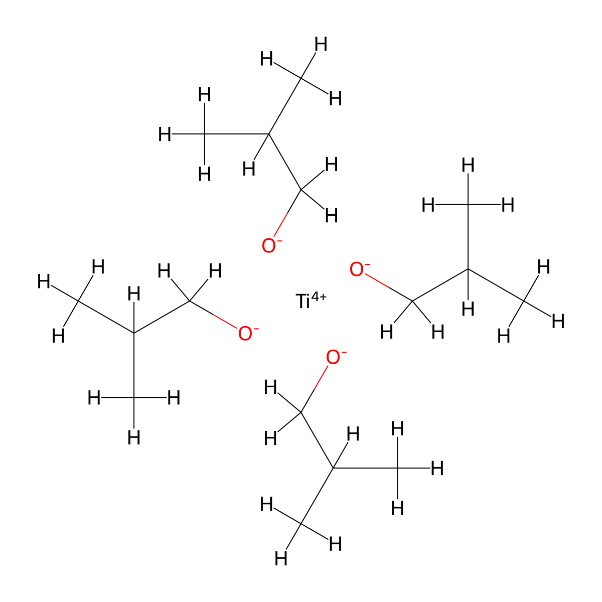 Tetraisobutyl titanate molecular structure, CAS 7425-80-1
