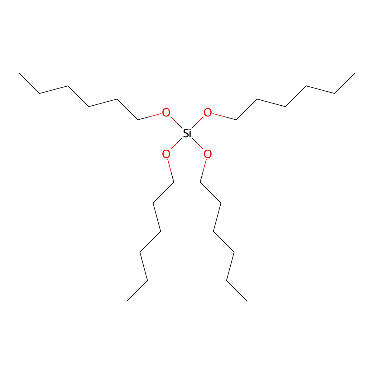 Tetrahexyl orthosilicate molecular structure, CAS 7425-86-7