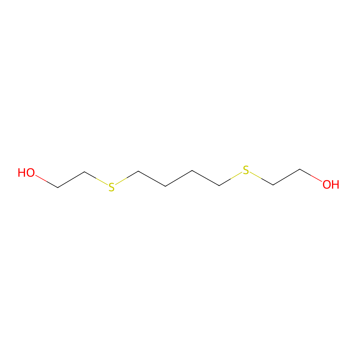 1,4-Bis(2-hydroxyethylthio)butane molecular structure, CAS 7425-93-6
