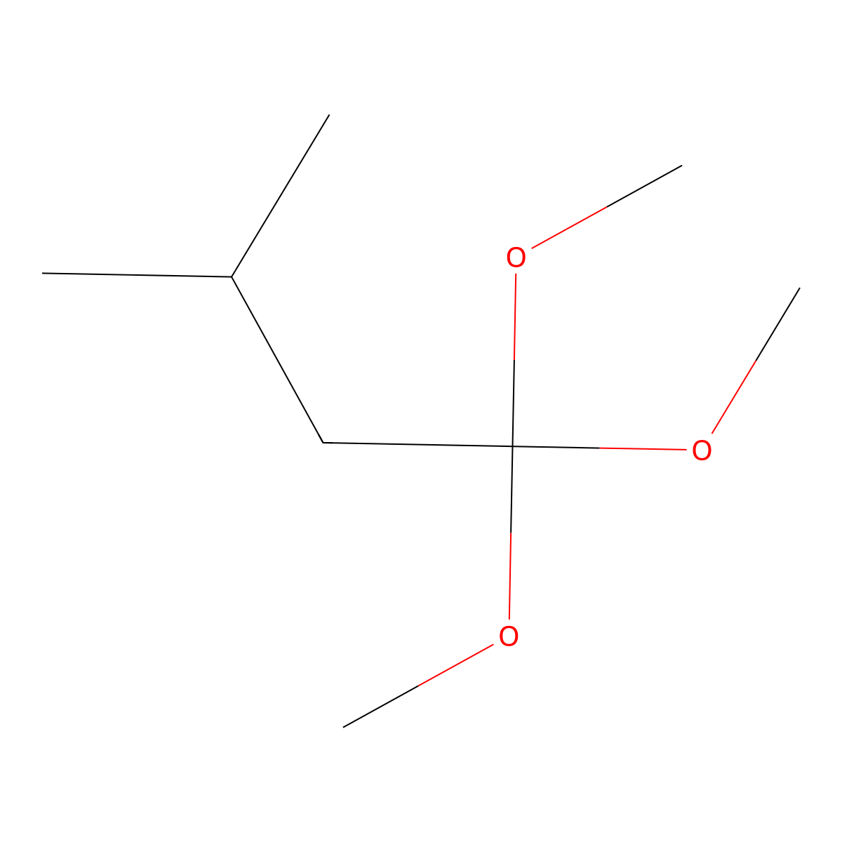 1,1,1-Trimethoxy-3-methylbutane molecular structure, CAS 74252-65-6