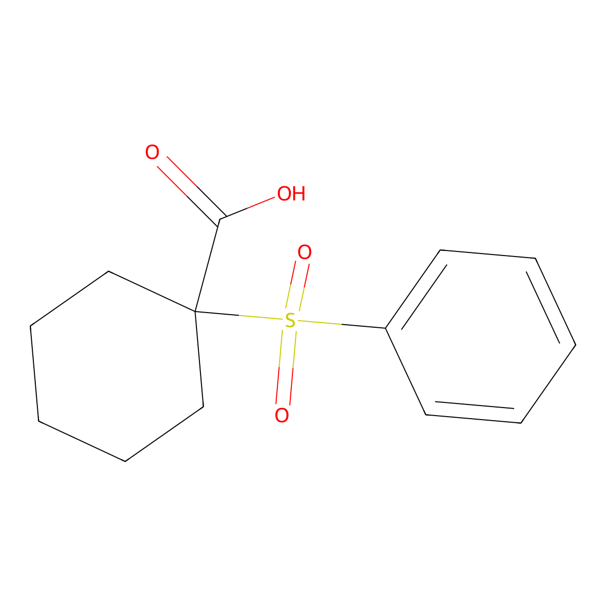 1-(Benzenesulfonyl)cyclohexane-1-carboxylic acid molecular structure, CAS 74254-66-3