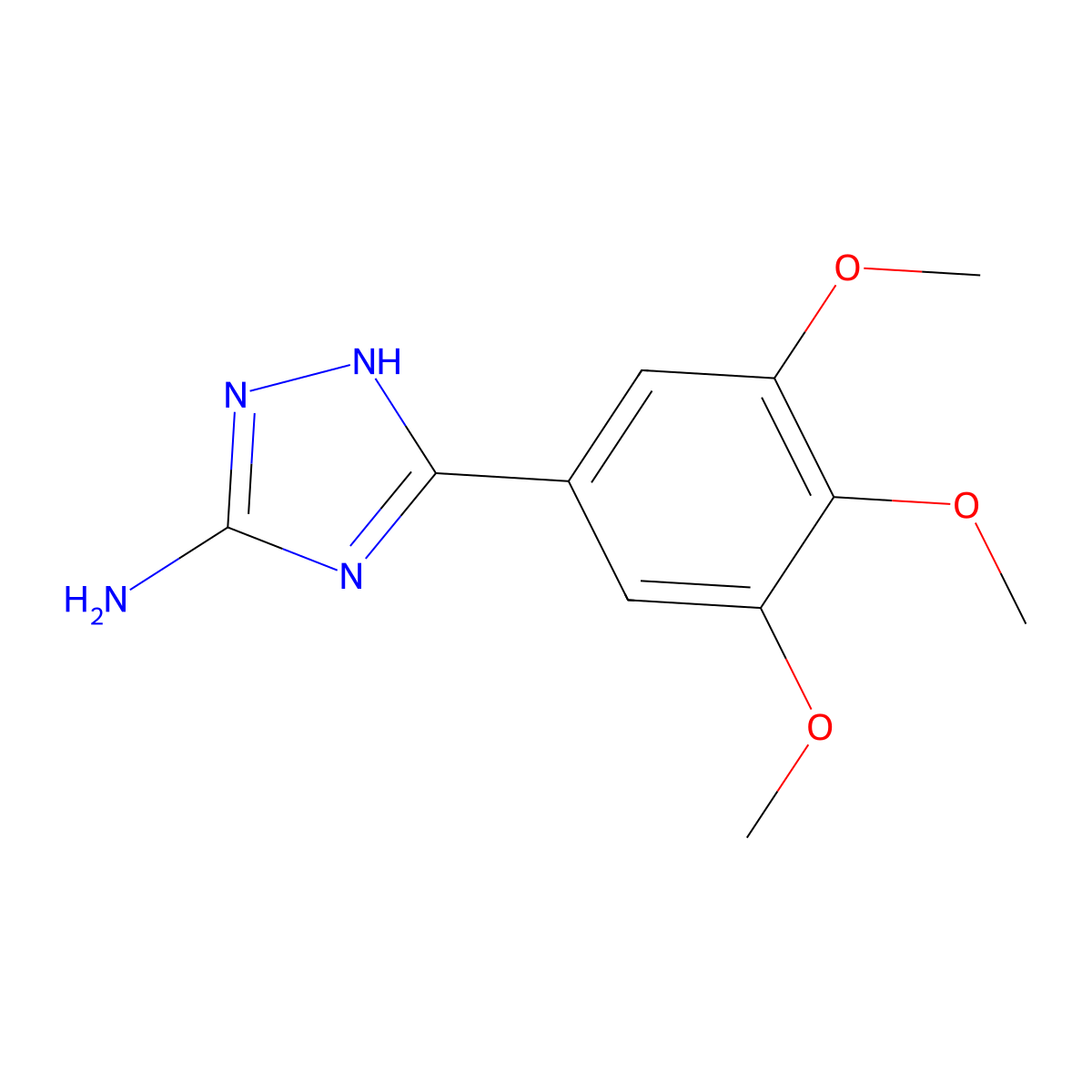 5-(3,4,5-trimethoxyphenyl)-1H-1,2,4-triazol-3-amine molecular structure, CAS 74258-81-4