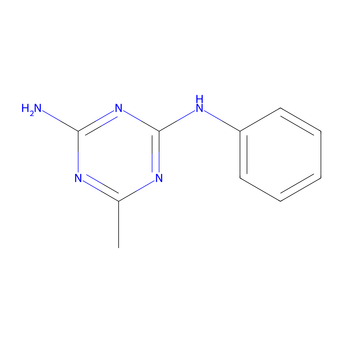 s-Triazine, 2-amino-4-anilino-6-methyl- molecular structure, CAS 7426-35-9