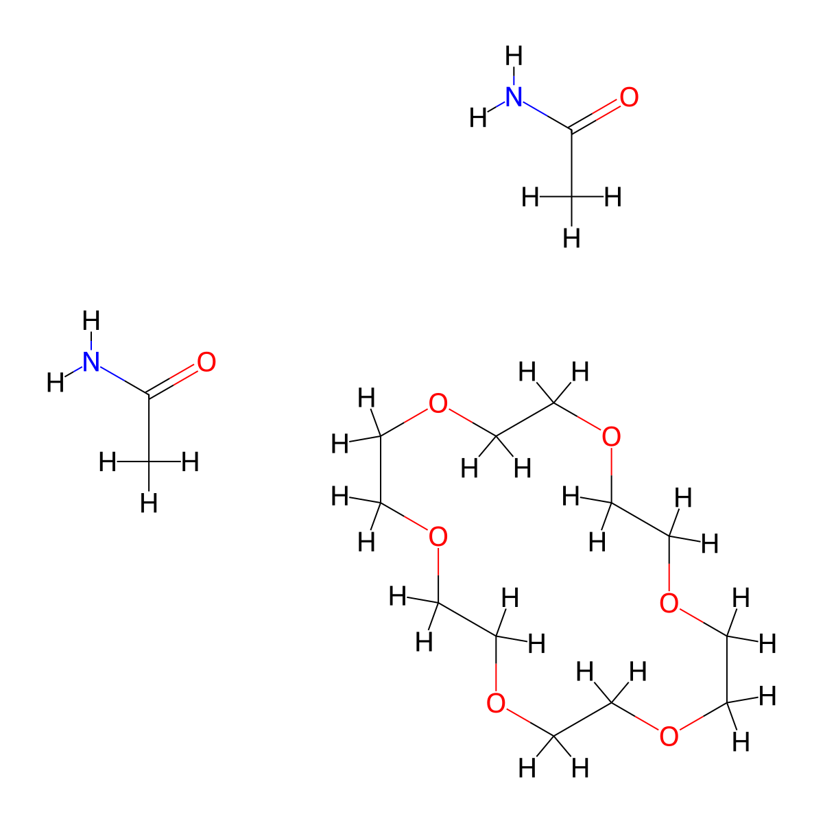 Acetamide;1,4,7,10,13,16-hexaoxacyclooctadecane molecular structure, CAS 74261-15-7