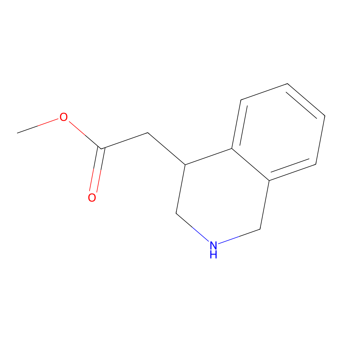 Methyl 2-(1,2,3,4-tetrahydroisoquinolin-4-yl)acetate molecular structure, CAS 742633-67-6
