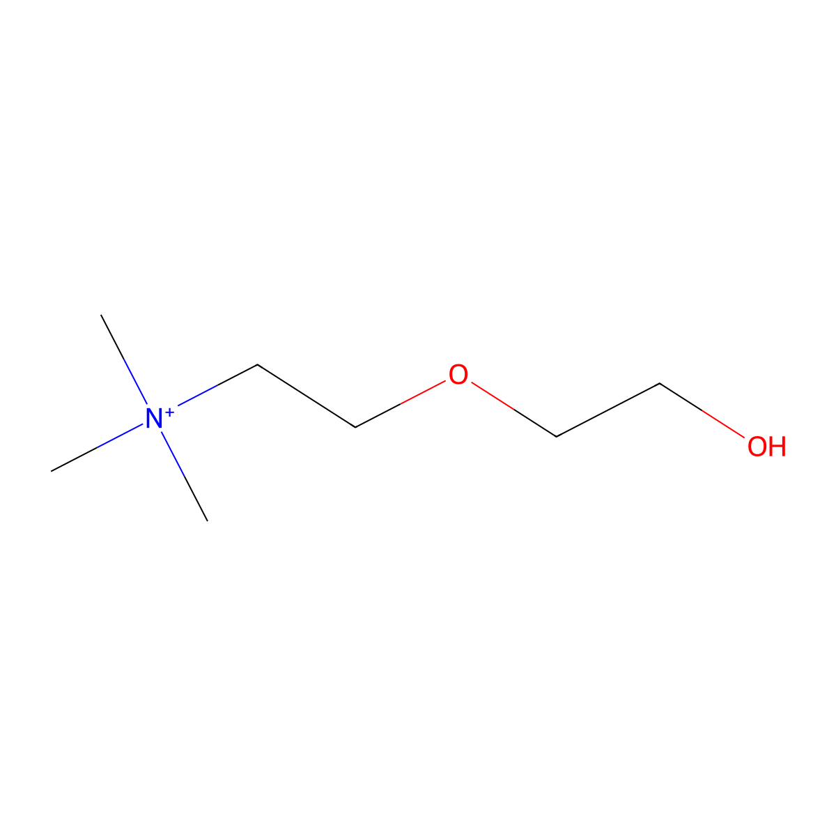 2-(2-Hydroxyethoxy)-n,n,n-trimethylethanaminium molecular structure, CAS 742659-57-0