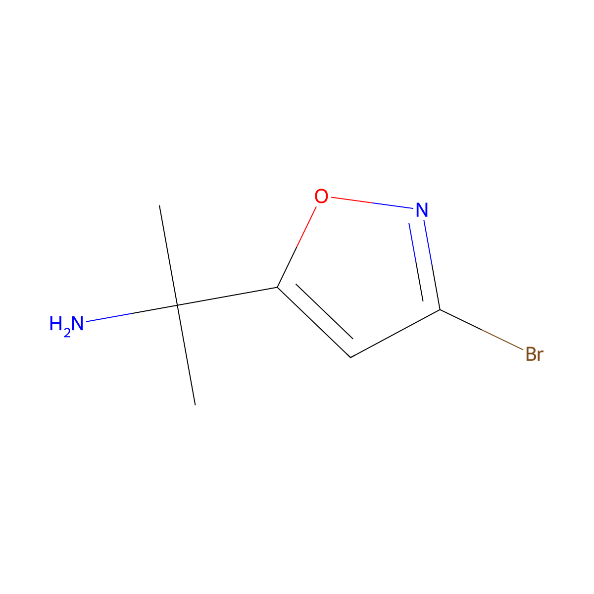 2-(3-Bromo-1,2-oxazol-5-yl)propan-2-amine molecular structure, CAS 742659-67-2