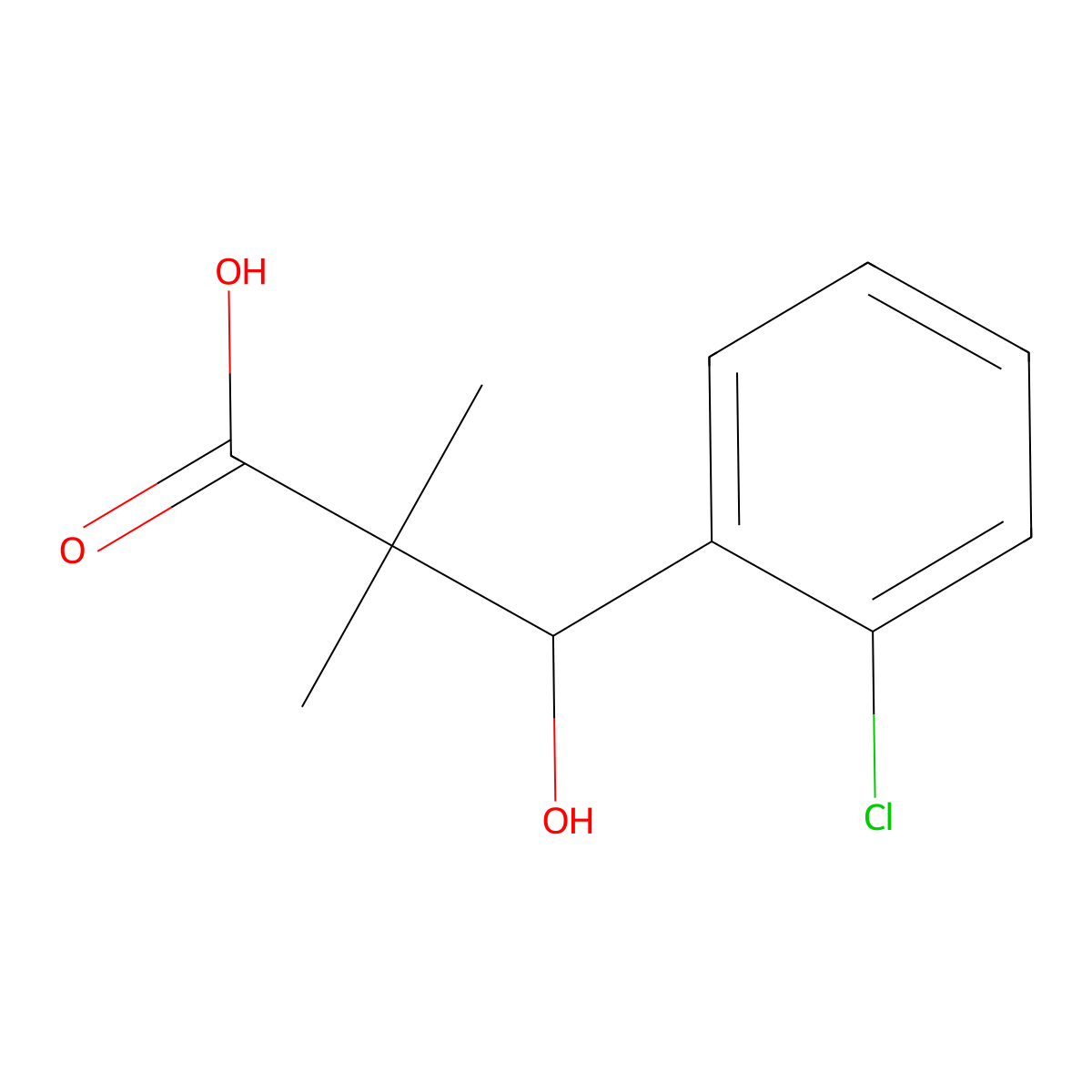 3-(2-Chlorophenyl)-3-hydroxy-2,2-dimethylpropanoic acid molecular structure, CAS 74266-28-7