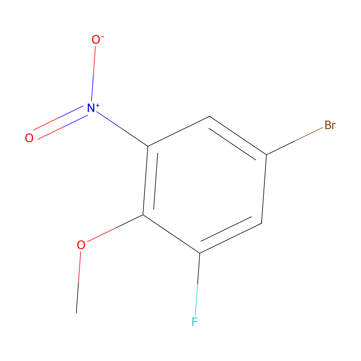 4-Bromo-2-fluoro-6-nitroanisole molecular structure, CAS 74266-66-3