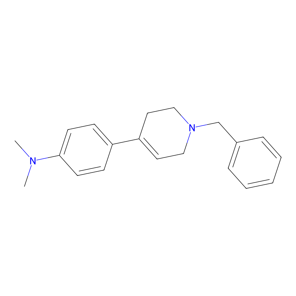 N,N-Dimethyl-4-[1,2,3,6-tetrahydro-1-(phenylmethyl)-4-pyridinyl]benzenamine molecular structure, CAS 742667-70-5
