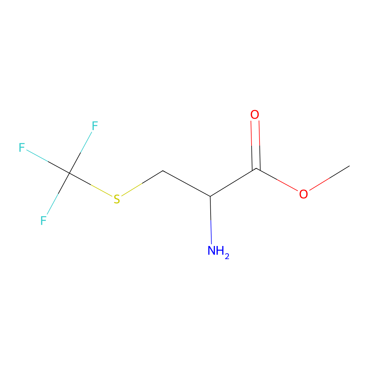 methyl (2R)-2-amino-3-[(trifluoromethyl)sulfanyl]propanoate molecular structure, CAS 742669-78-9