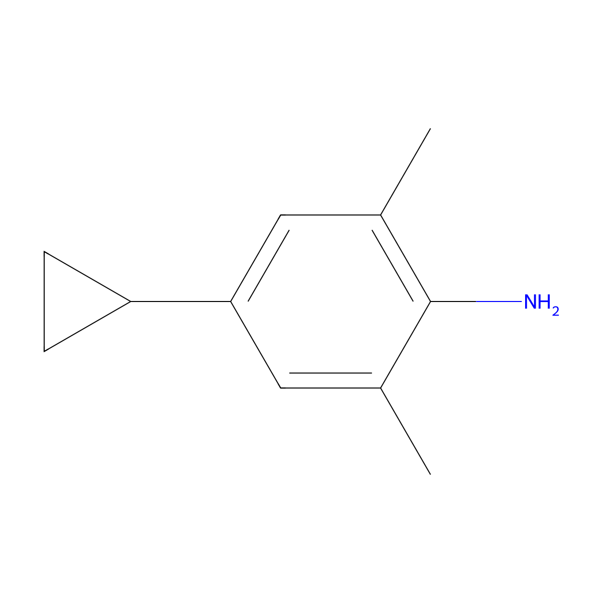 4-Cyclopropyl-2,6-dimethylaniline molecular structure, CAS 74267-17-7