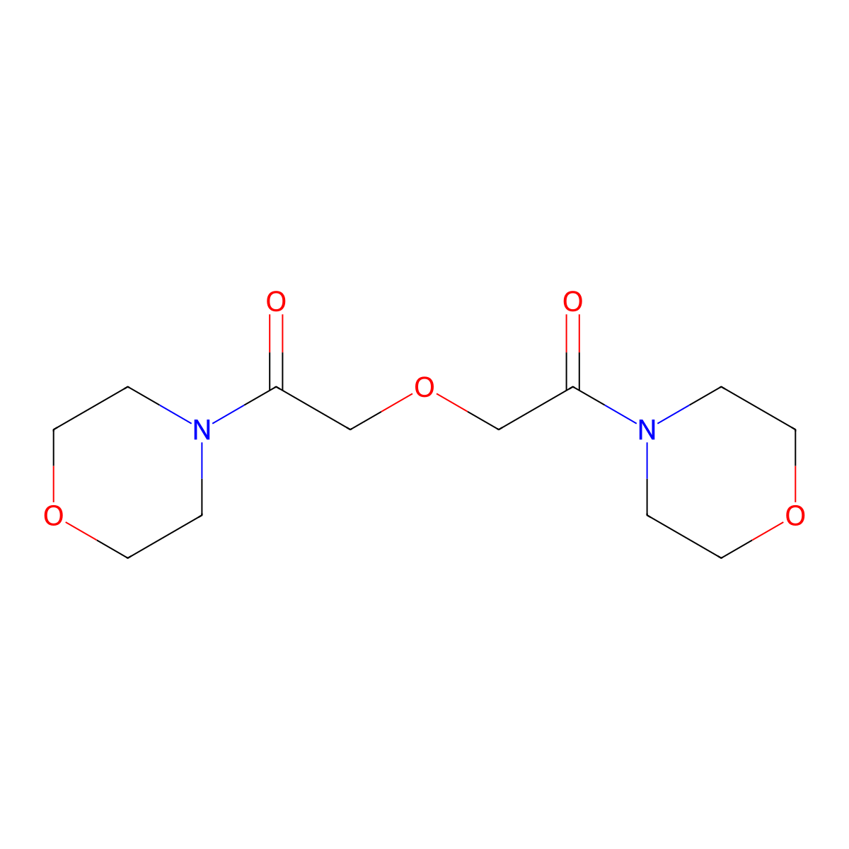 1-Morpholin-4-yl-2-(2-morpholin-4-yl-2-oxoethoxy)-ethanone molecular structure, CAS 74267-28-0
