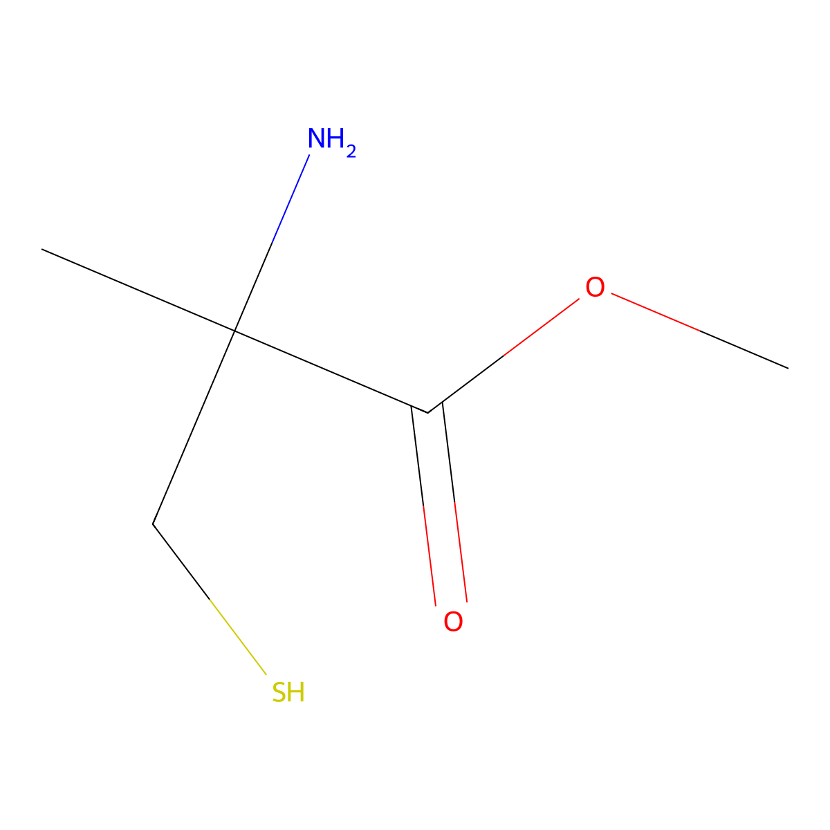 Methyl (2S)-2-amino-2-methyl-3-sulfanylpropanoate molecular structure, CAS 742673-67-2