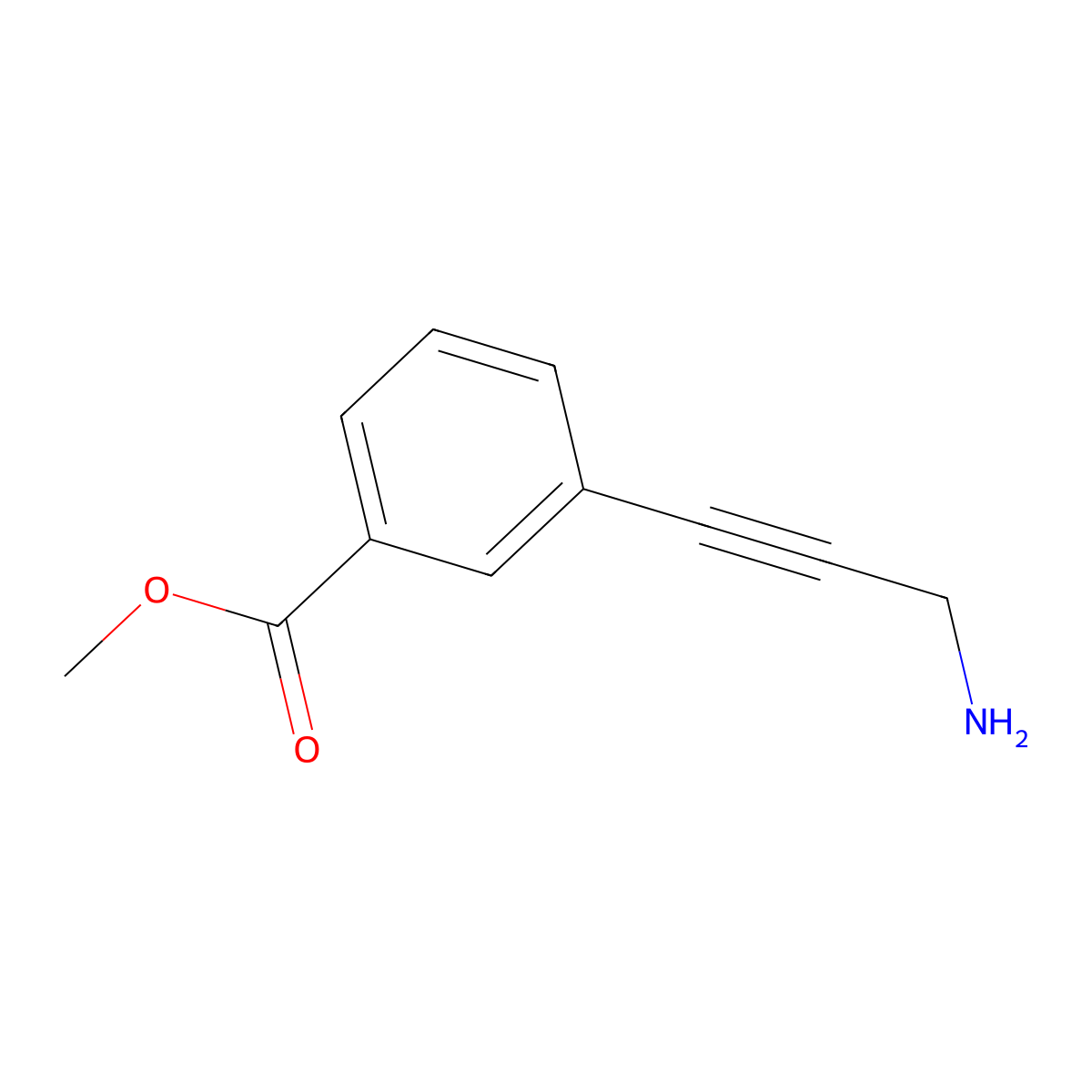 Methyl 3-(3-aminoprop-1-yn-1-yl)benzoate molecular structure, CAS 742689-68-5