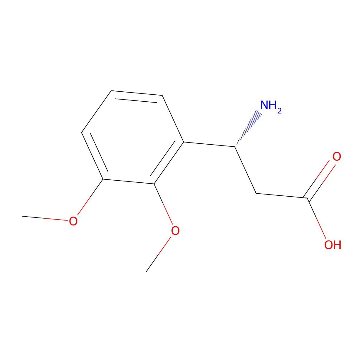 (R)-3-Amino-3-(2,3-dimethoxyphenyl)propanoic acid molecular structure, CAS 742691-70-9
