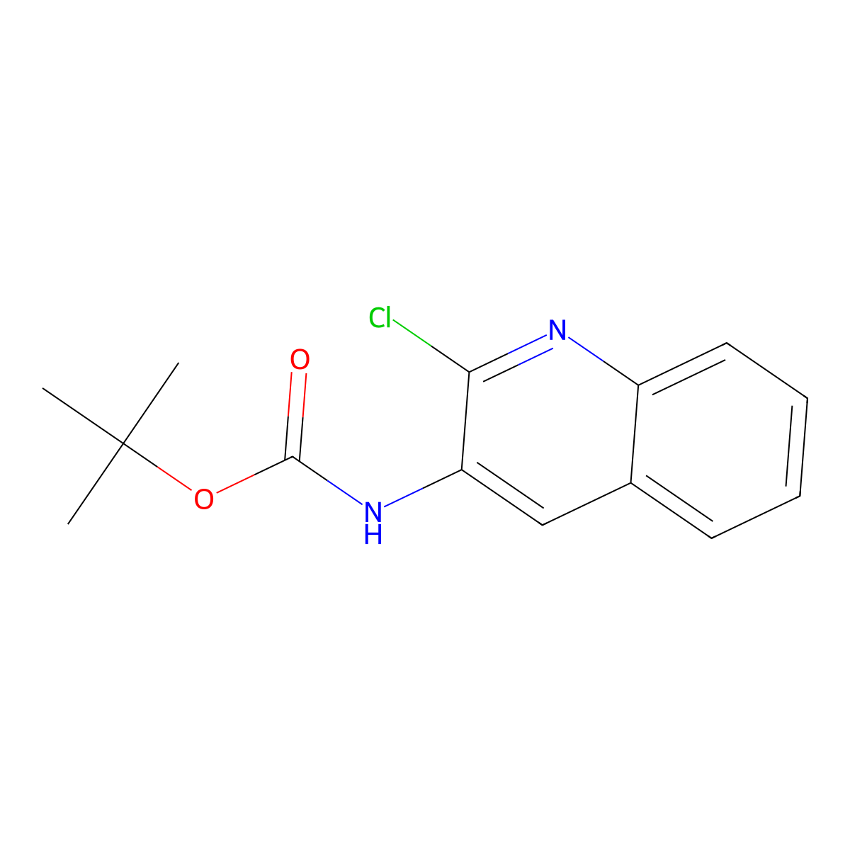 tert-butyl N-(2-chloroquinolin-3-yl)carbamate molecular structure, CAS 742698-74-4