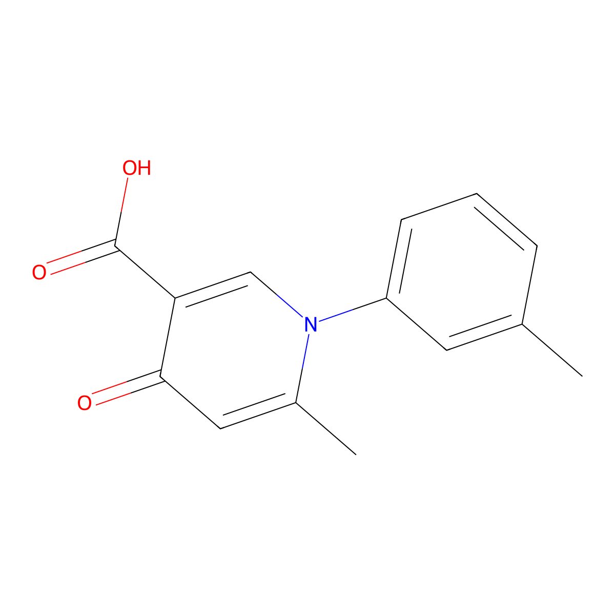 6-Methyl-1-(3-methylphenyl)-4-oxo-1,4-dihydro-3-pyridinecarboxylic acid molecular structure, CAS 74270-65-8