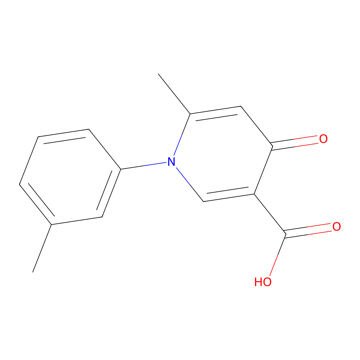 6-Methyl-1-(3-methylphenyl)-4-oxo-1,4-dihydro-3-pyridinecarboxylic acid molecular structure, CAS 74270-65-8