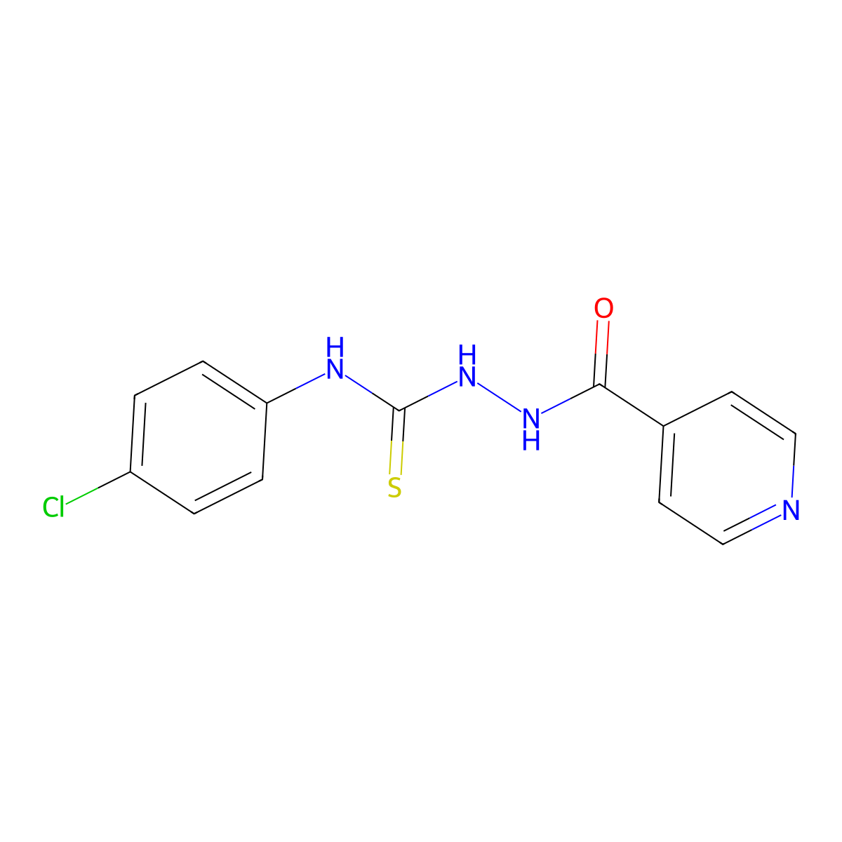 4-(4-Chlorophenyl)-1-(4-pyridylcarbonyl)thiosemicarbazide molecular structure, CAS 74270-72-7