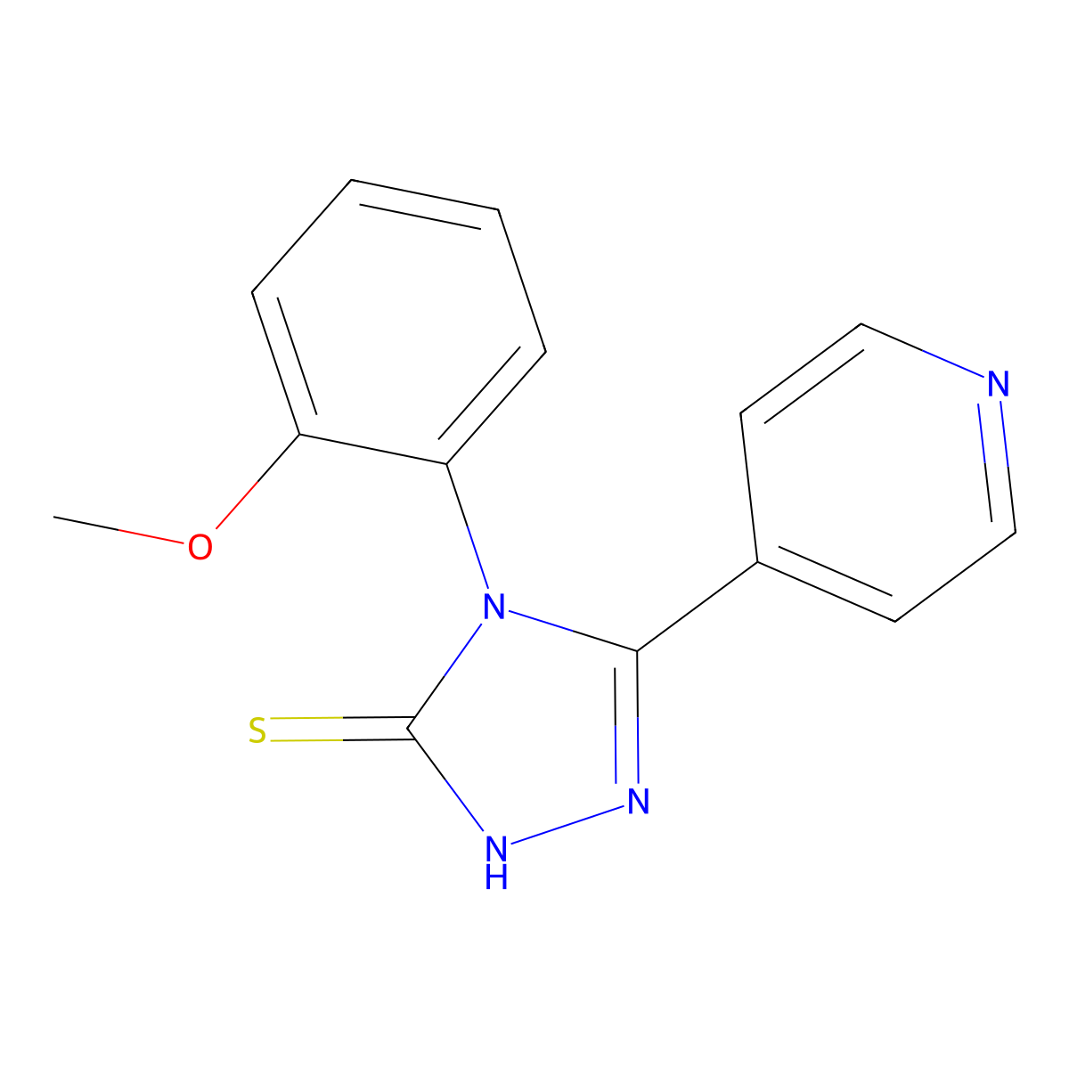 4-(2-methoxyphenyl)-5-(pyridin-4-yl)-4H-1,2,4-triazole-3-thiol molecular structure, CAS 74270-77-2