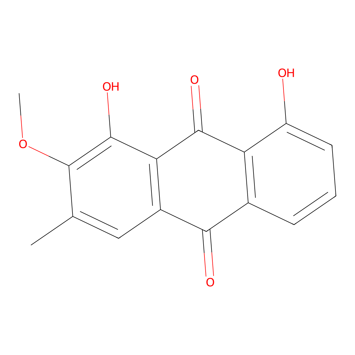 1,8-Dihydroxy-2-methoxy-3-methyl-anthraquinone molecular structure, CAS 74272-75-6