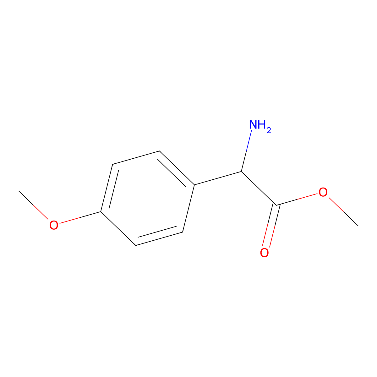 Methyl 2-amino-2-(4-methoxyphenyl)acetate molecular structure, CAS 74273-47-5
