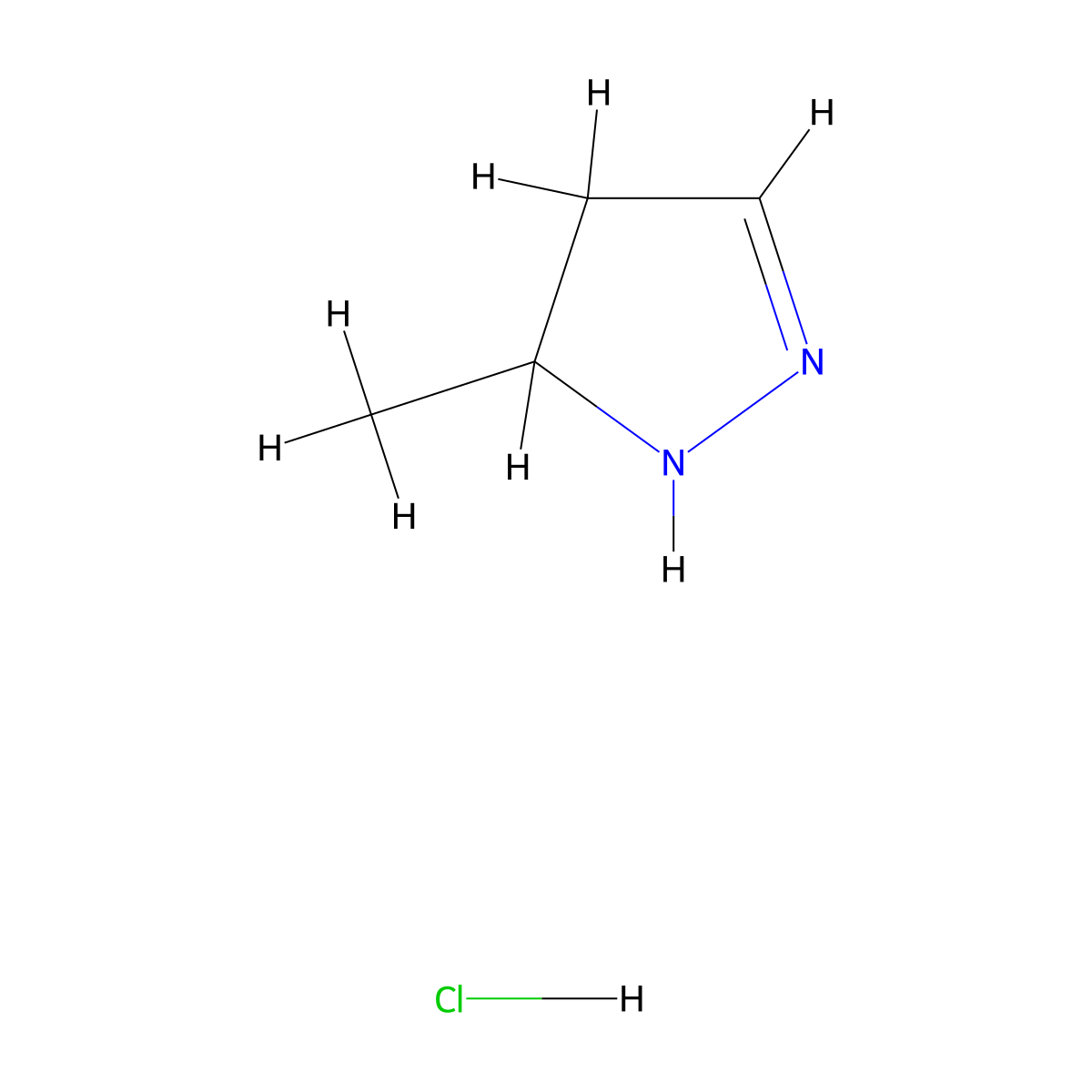 5-Methyl-4,5-dihydro-1H-pyrazole hydrochloride molecular structure, CAS 74277-19-3