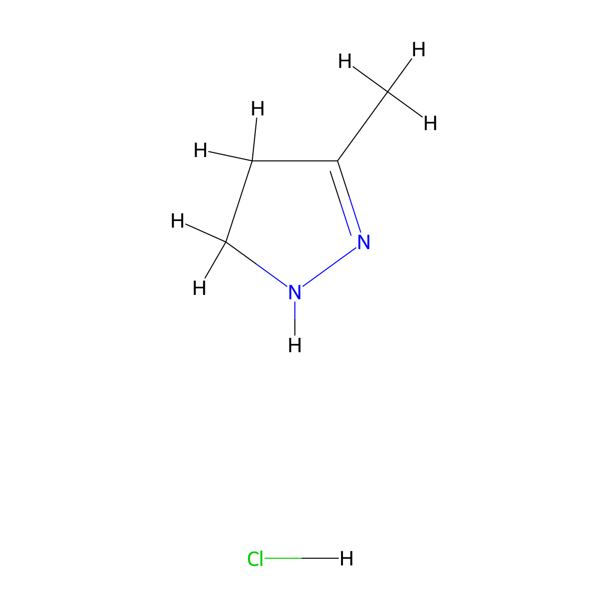 3-methyl-4,5-dihydro-1H-pyrazole Hydrochloride molecular structure, CAS 74277-20-6