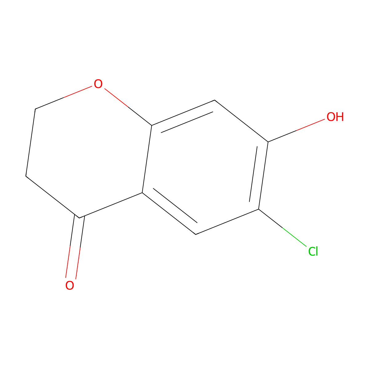 6-Chloro-7-hydroxy-2,3-dihydro-4H-1-benzopyran-4-one molecular structure, CAS 74277-66-0